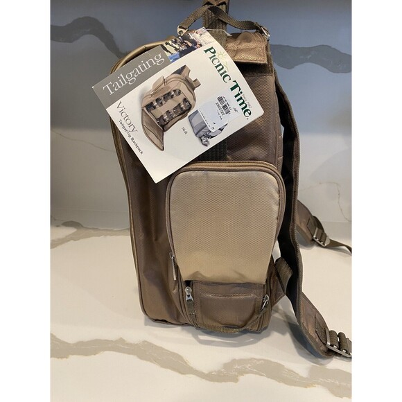 Picnic Time Tailgating Cooler Backpack Insulated Bag 12QT 18 Can Cooler, bronze - Picture 8 of 12